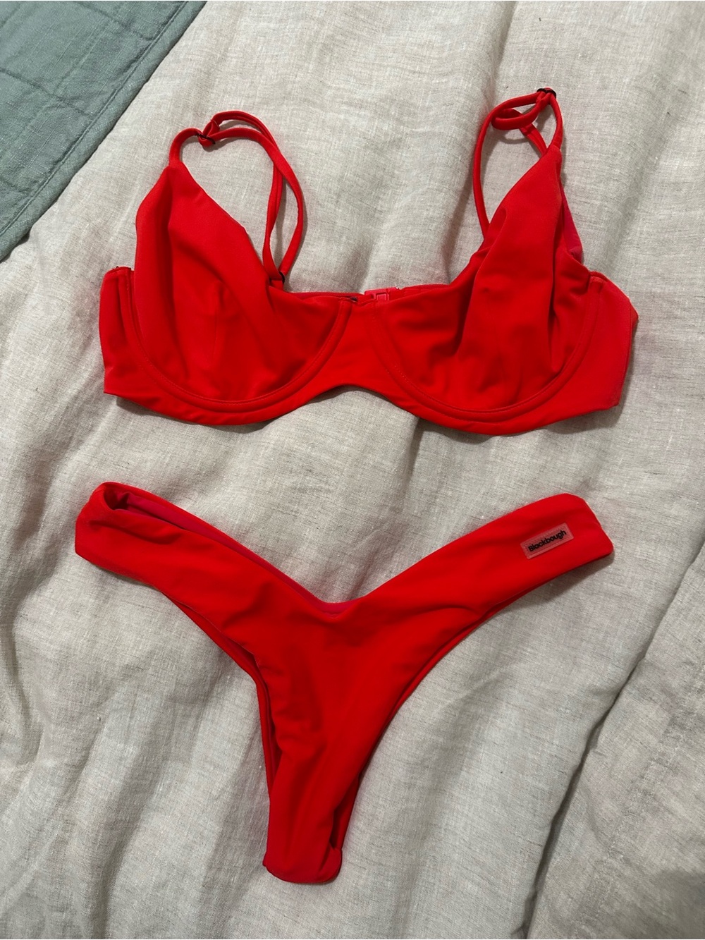 Blackbough Underwire Red Bikini Set - Top XL Bottoms Small